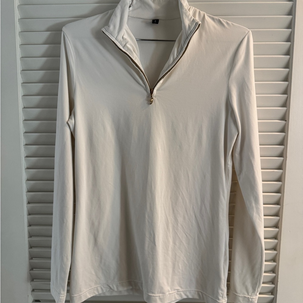 Bogner Mock Neck White Top Size 6